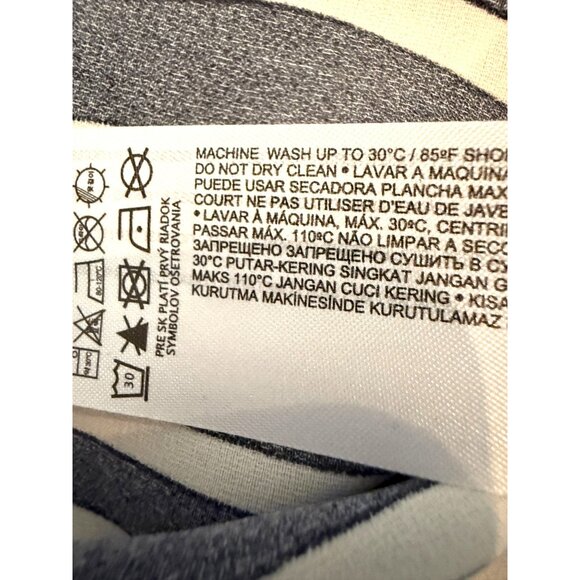 NWOT Mango Black & Cream Striped Satin Shirt‎ Dress XL - Picture 12 of 16